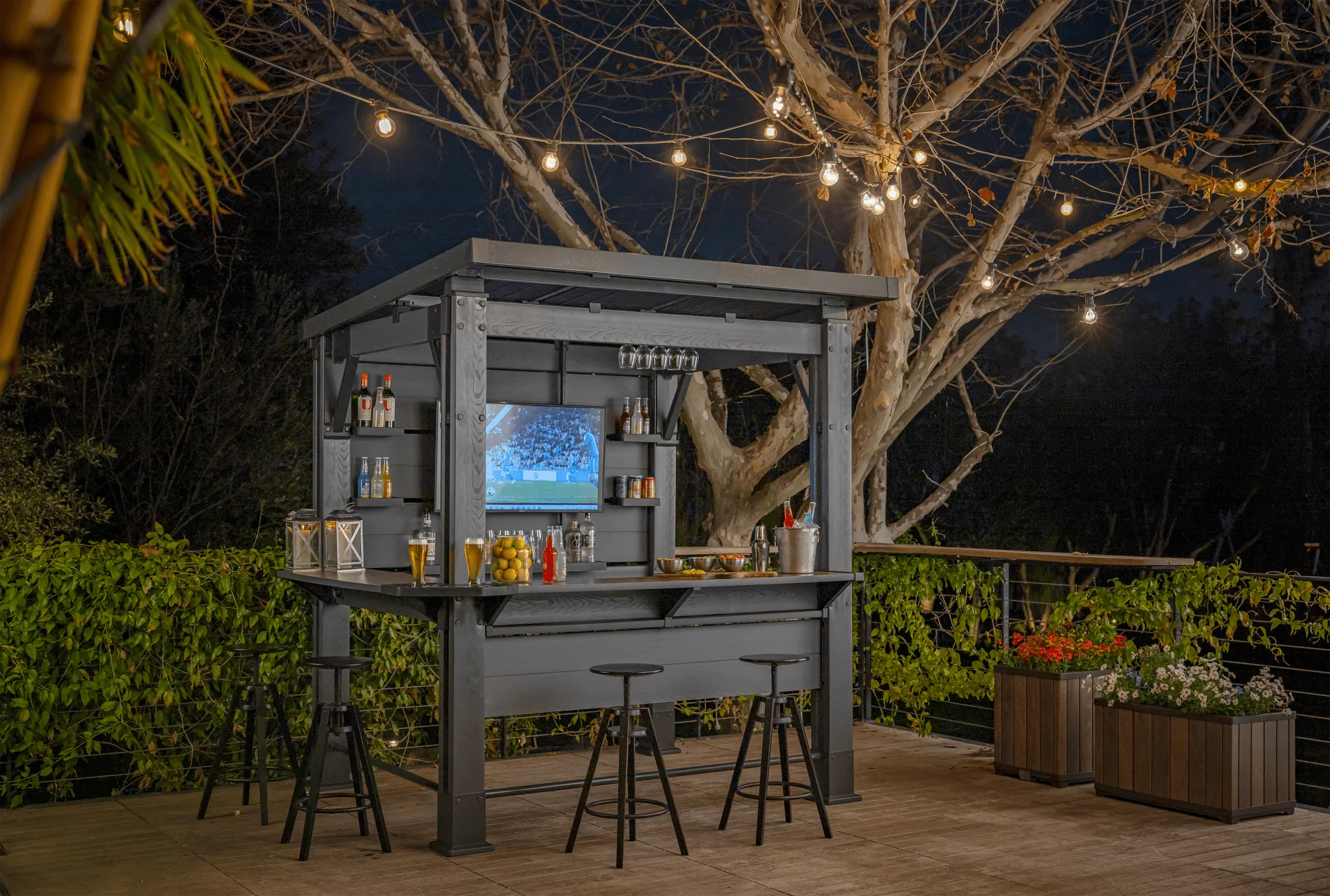 PRE ORDER: SEP. - Keter Bar Gazebo - Grey - Image 8