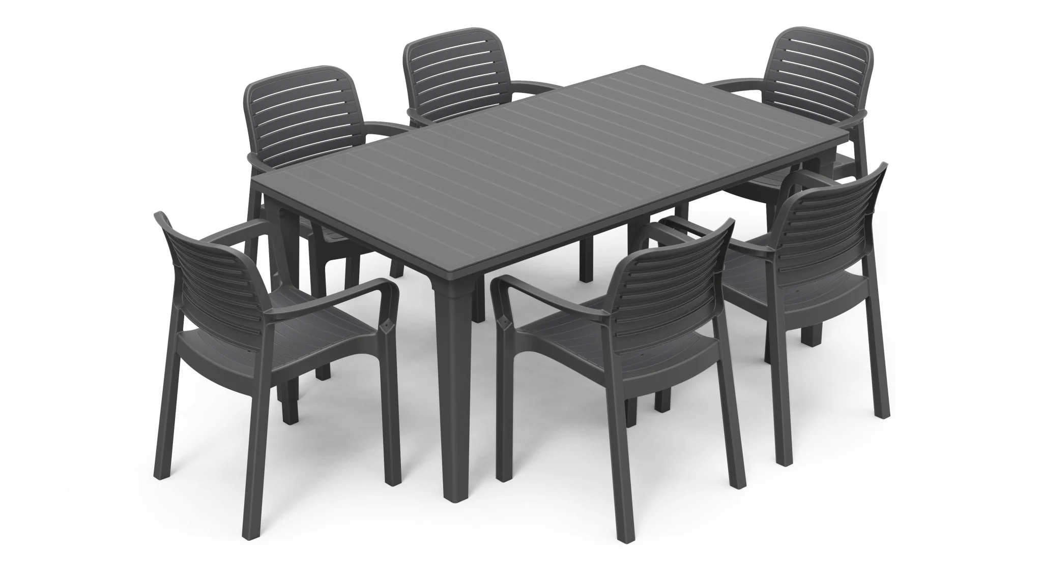 Keter Chloe Dining Chair - Graphite - 6 PACK - Image 2