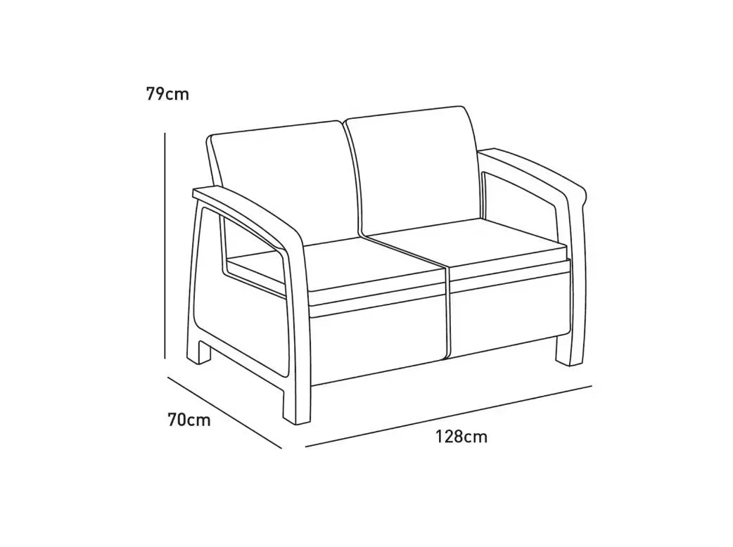 Keter Corfu 2 Seater Sofa - Image 2