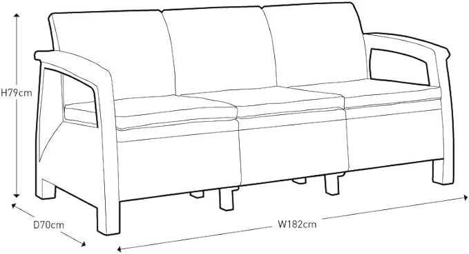 Keter Corfu 3 Seater Sofa - Image 2