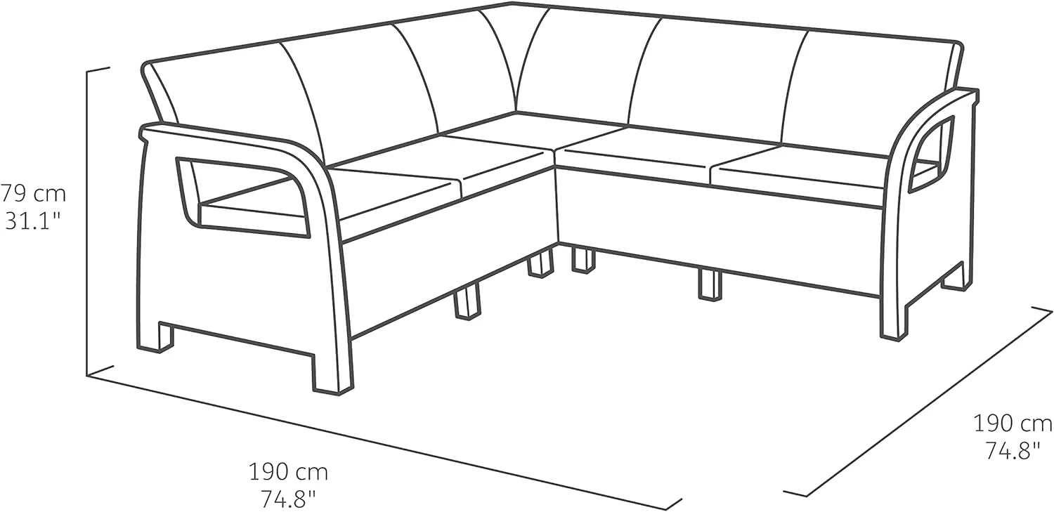Keter Corfu Corner Lounge Set - Image 3