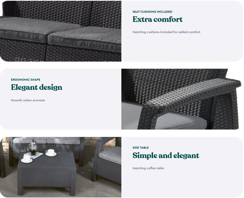 PRE ORDER: OCT. - Keter Corfu 4 Seater Storage Lounge Set - Image 3
