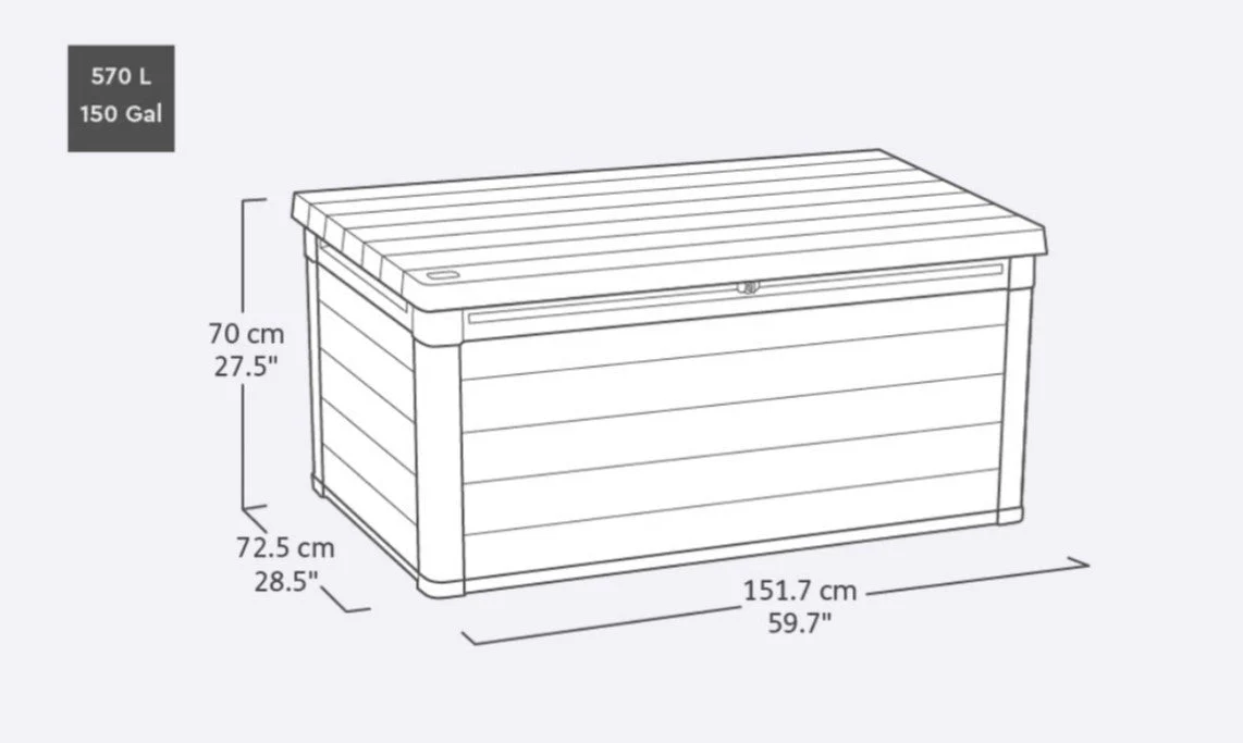 Keter Cortina 570L Storage Box - Grey - Image 2