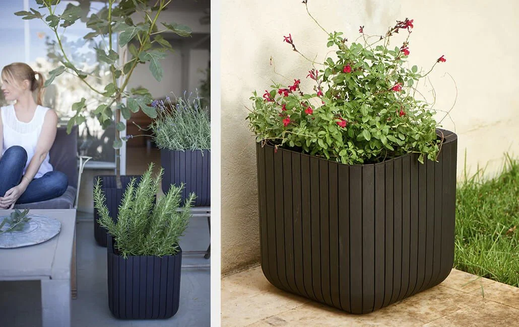 Keter Cube Planter - Set of 2 (S+M) - Brown - Image 8