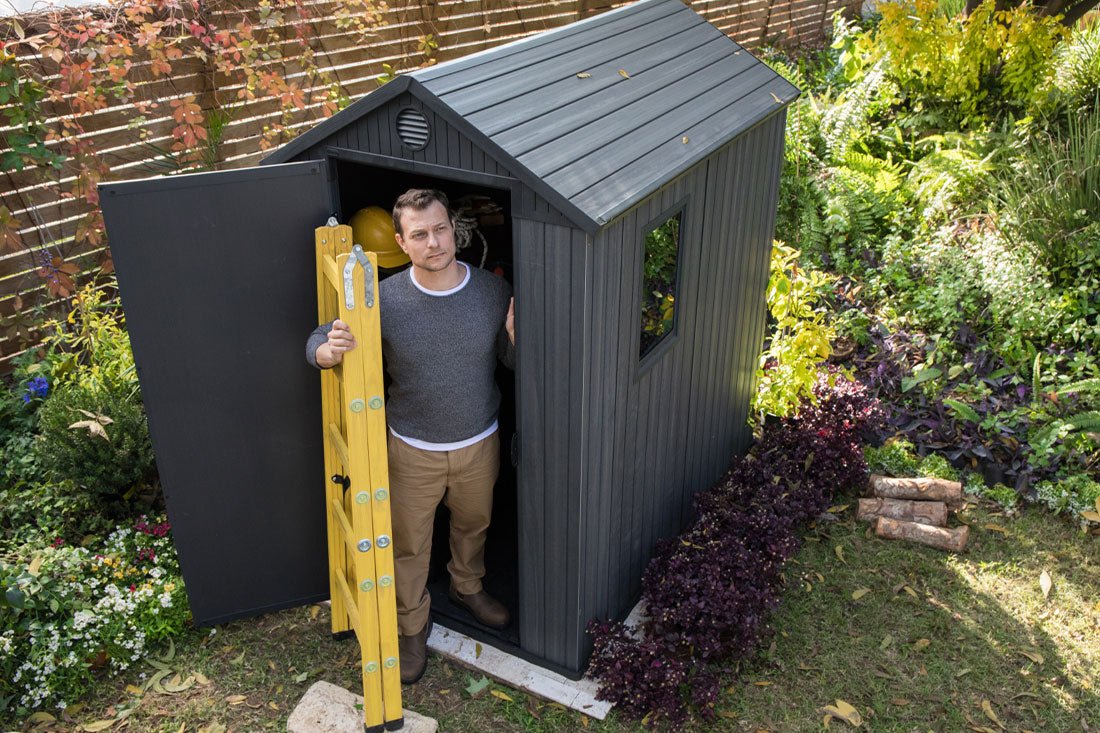 PRE ORDER: MAY. - Keter Darwin 4x6 Garden Shed - Grey (1.3 x 1.9m) - Image 10