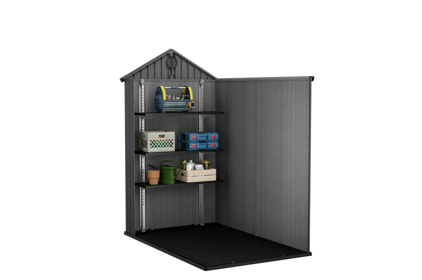 PRE ORDER: MAY. - Keter Darwin 4x6 Garden Shed - Grey (1.3 x 1.9m) - Image 6