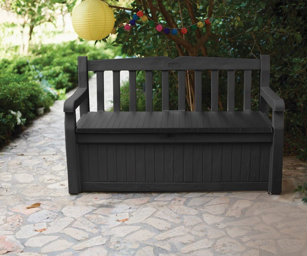 PRE ORDER: AUG. - Keter Eden 265L Storage Bench- Dark Grey - Image 4