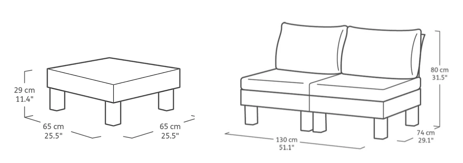 Keter Elements 4 Seater Modular Lounge Set - Image 2