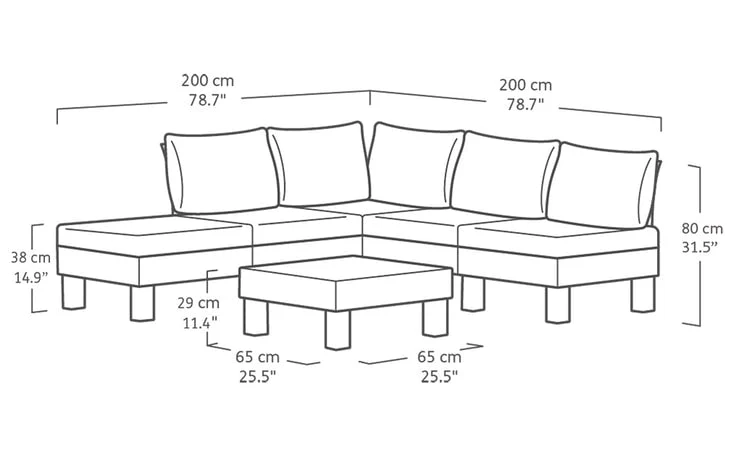 Keter Elements 5 Seater Modular Lounge Set - Image 2