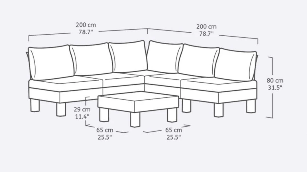 Keter Elements 6 Seater Modular Lounge Set - Image 2