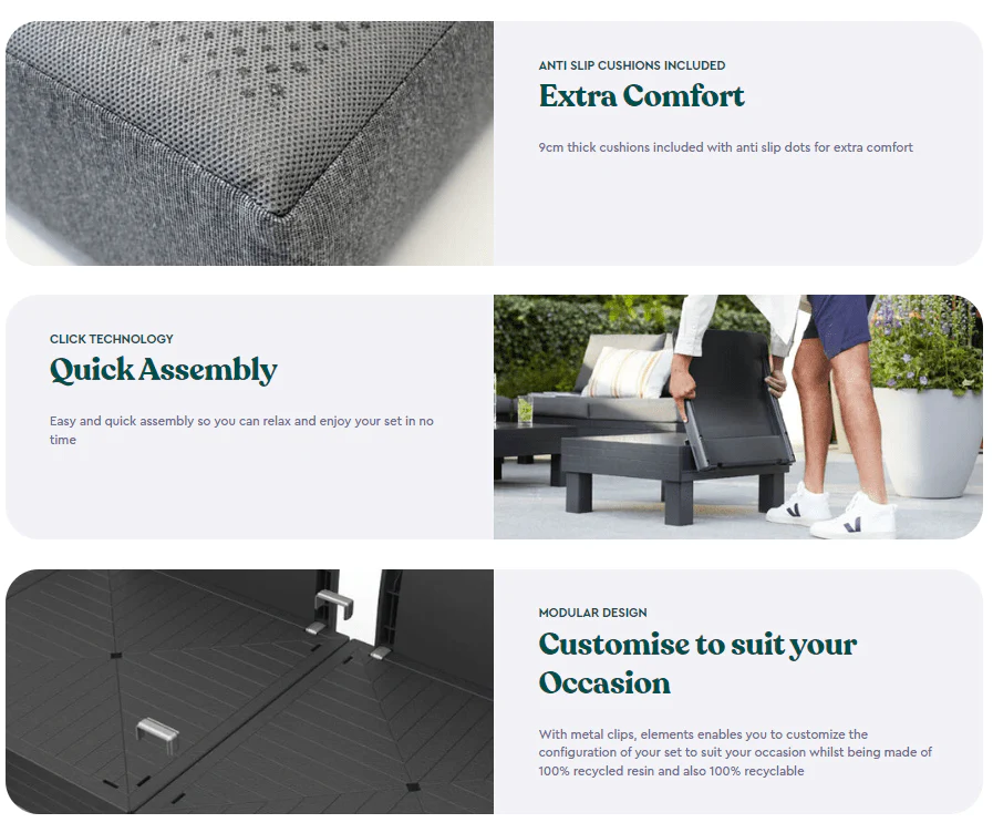Keter Elements 7 Seater Modular Lounge Set - Image 3