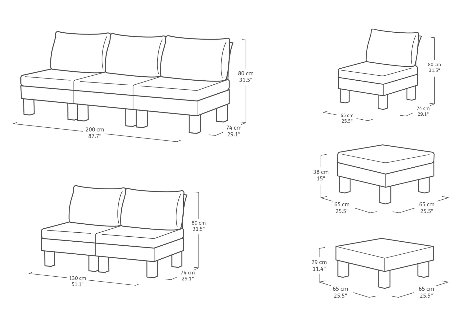 Keter Elements 8 Seater Modular Lounge Set - Image 4
