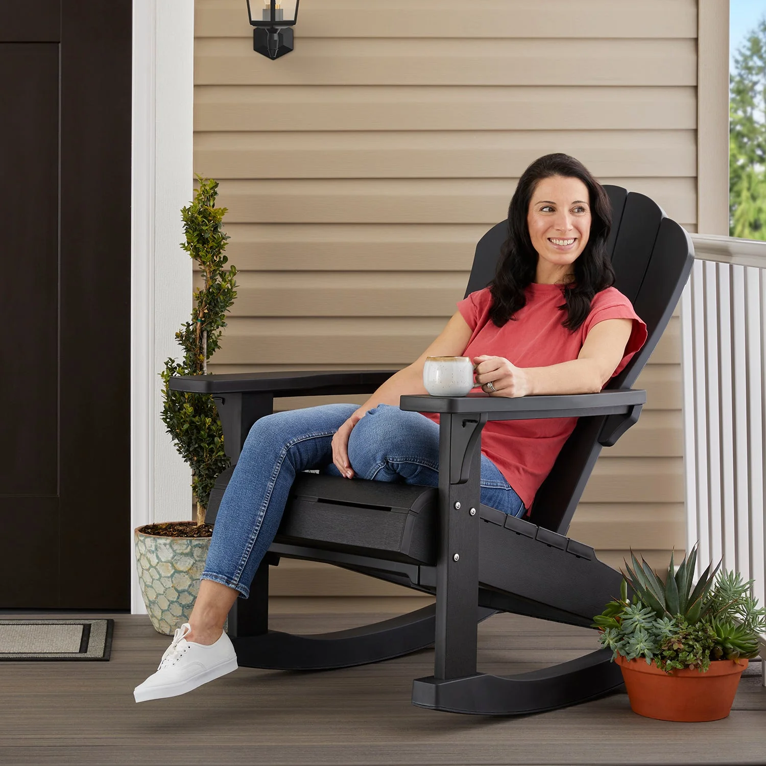 Keter Everest Rocking Adirondack Chair - Graphite- 2 PACK - Image 3