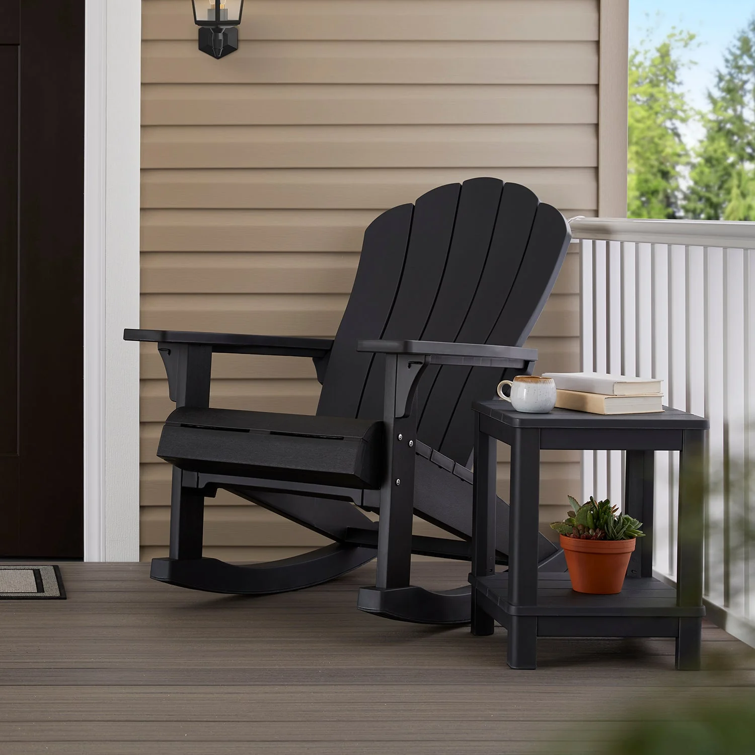 Keter Everest Rocking Adirondack Chair - Graphite- 2 PACK - Image 7