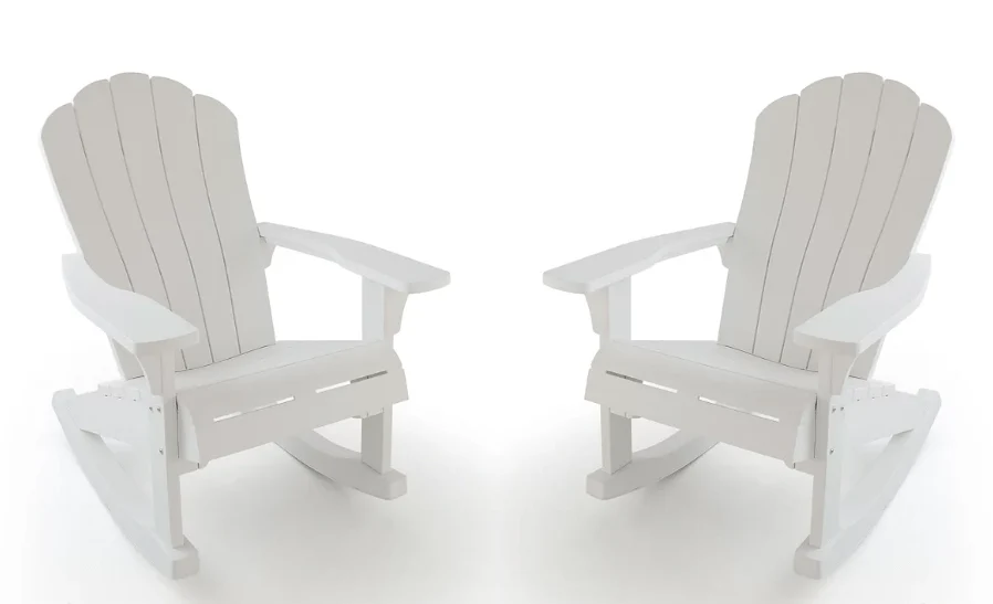 Keter Everest Rocking Adirondack Chair - White -  2 PACK