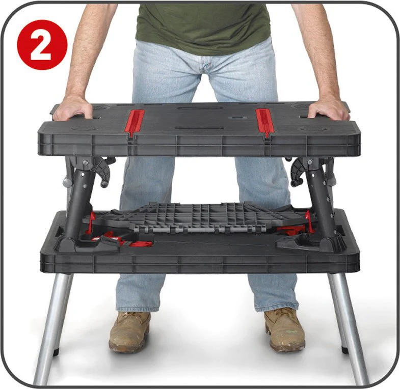 Keter Folding Work Table with Clamps - Image 4