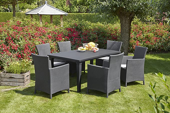 Keter Futura Iowa Dining Set - Graphite - Image 9