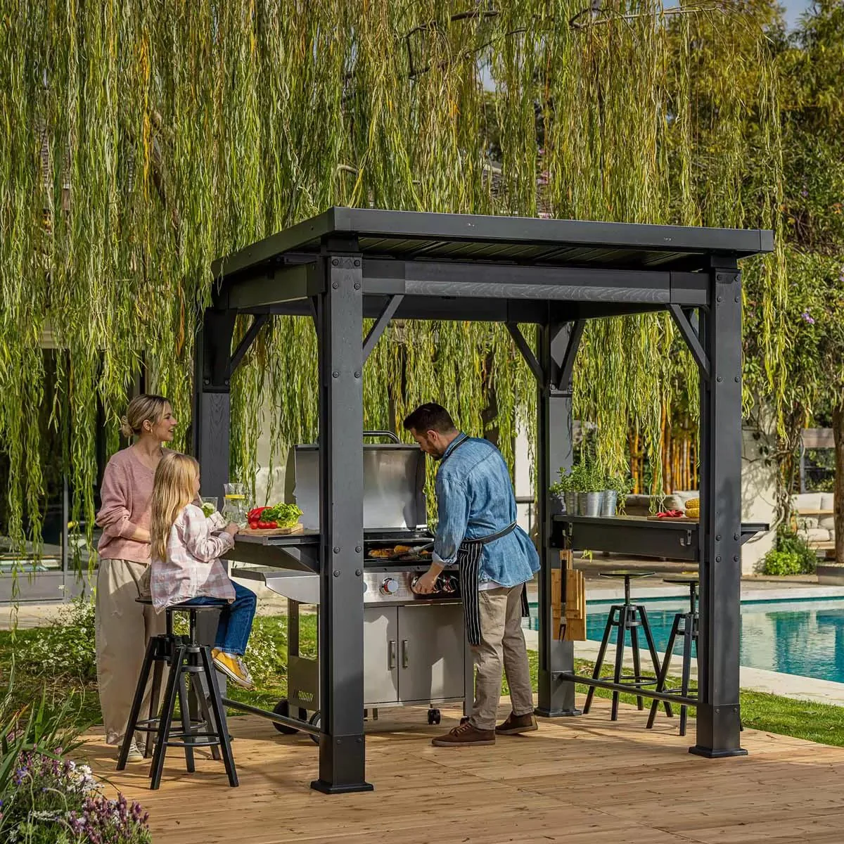 PRE ORDER: SEP. - Keter Grill Gazebo - Grey - Image 3