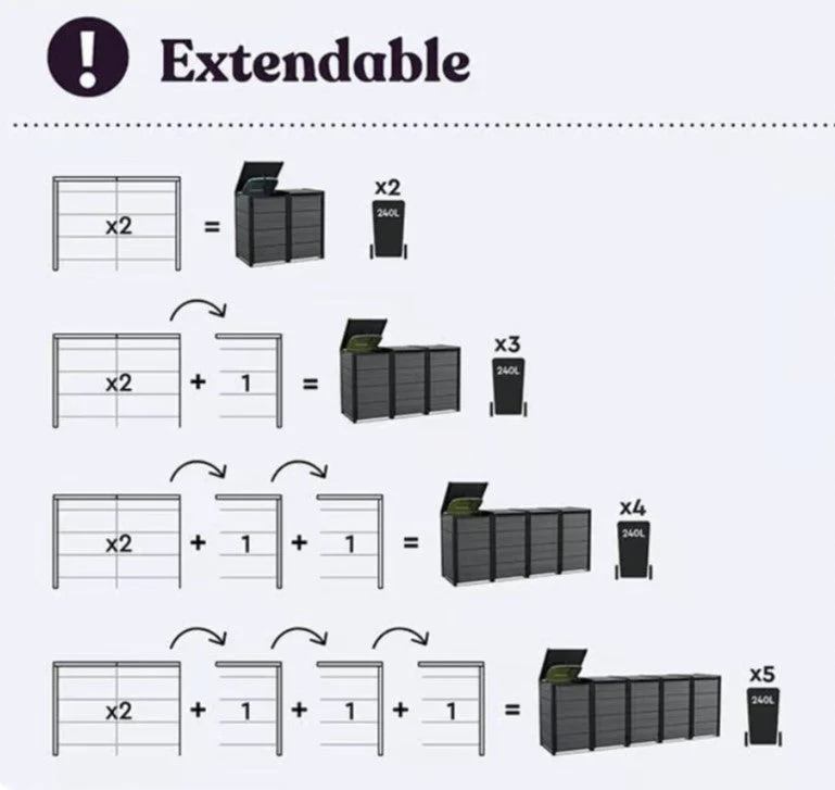 PRE ORDER: JUNE. - Keter  Hideaway - 2 Bin (Grey) - Image 5