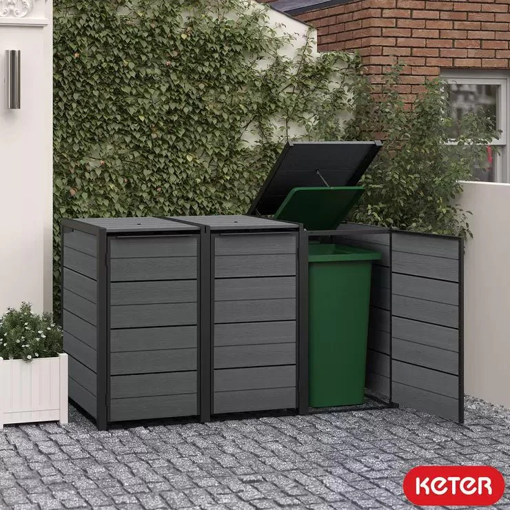 PRE ORDER: JUNE. - Keter Hideaway - 3 Bin (Grey) - Image 7