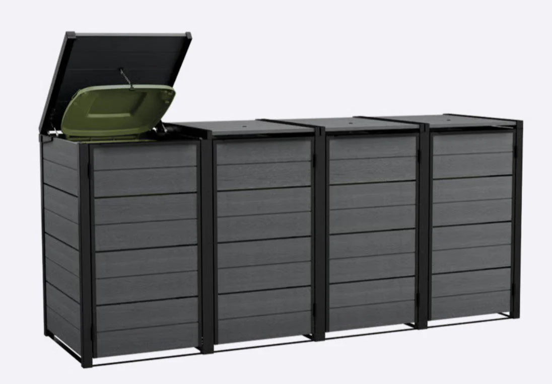 PRE ORDER: JUNE. - Keter Hideaway - 4 Bin (Grey) - Image 9