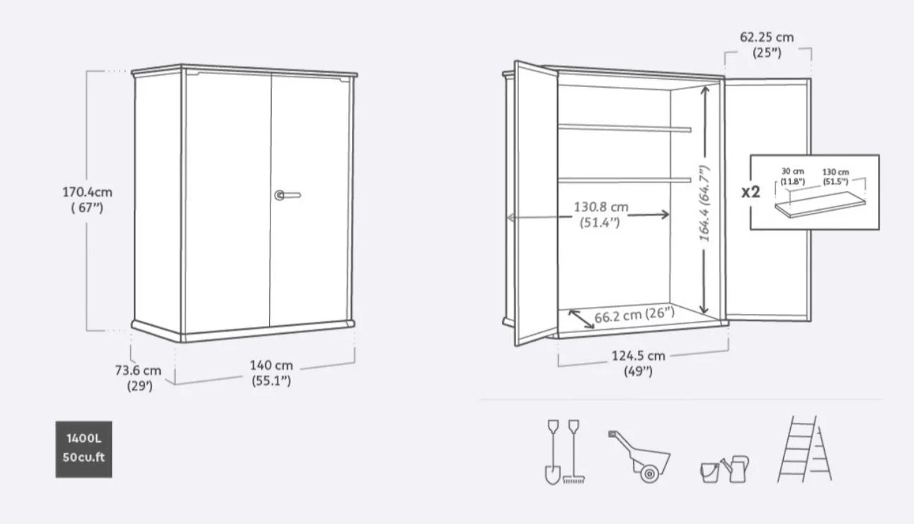 Keter High Store Plus Shed - 2 Pack - Image 3