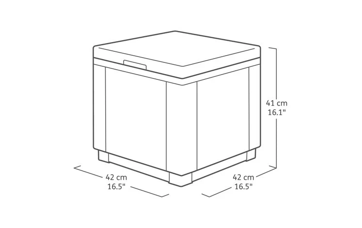 Keter Ice Cube Cooler - Side Table - Graphite/White - Image 3