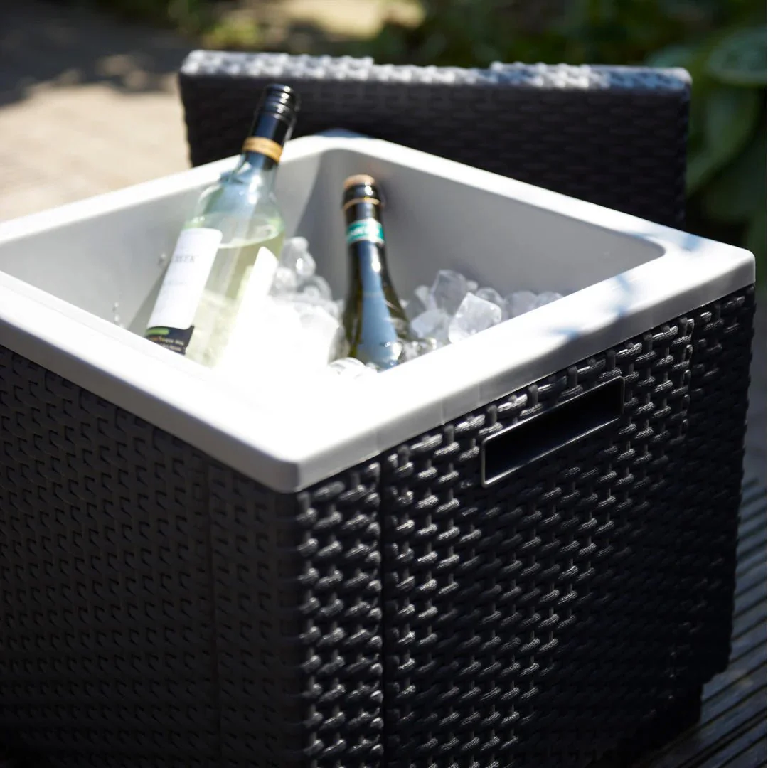 Keter Ice Cube Cooler - Side Table - Graphite/White - Image 7