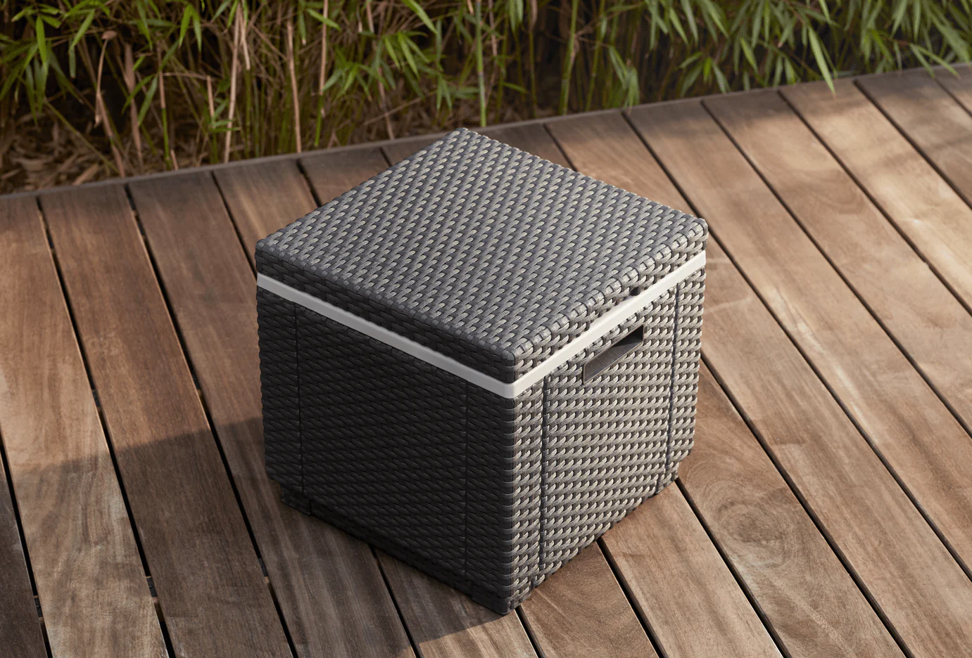 Keter Ice Cube Cooler - Side Table - Graphite/White - Image 8