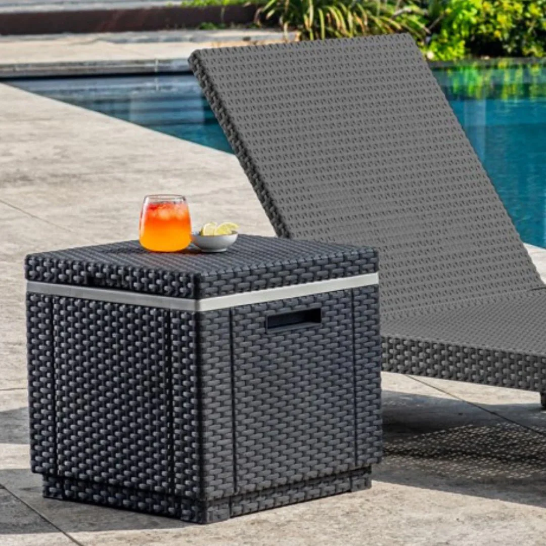 Keter Ice Cube Cooler - Side Table - Graphite/White - Image 9