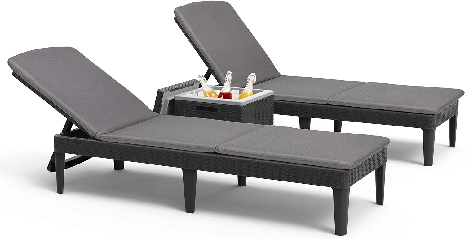 Keter Jaipur Outdoor Sun Lounger with Cushion - Image 19