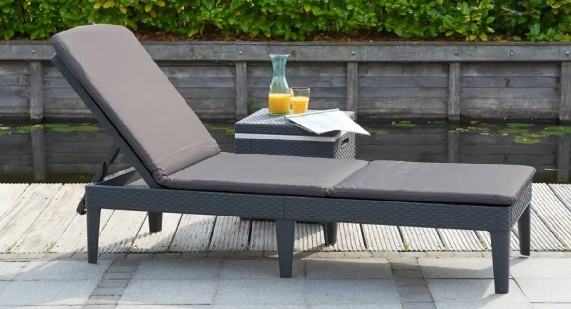 Keter Jaipur Outdoor Sun Lounger with Cushion - 2 Pack - Image 10