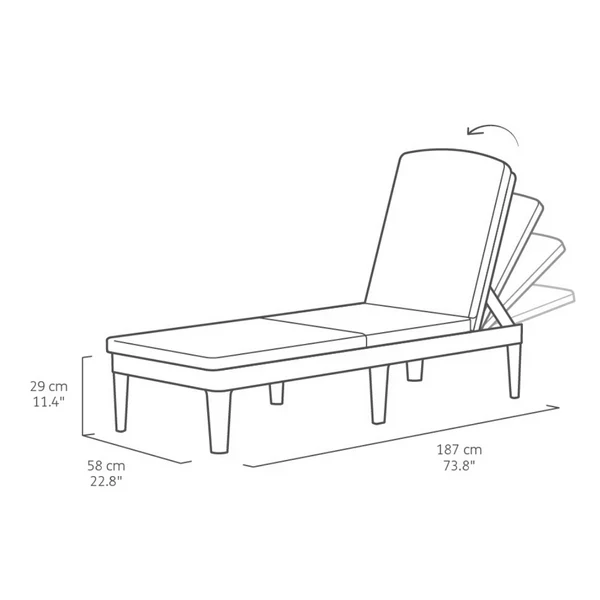 Keter Jaipur Outdoor Sun Lounger with Cushion - 2 Pack - Image 2