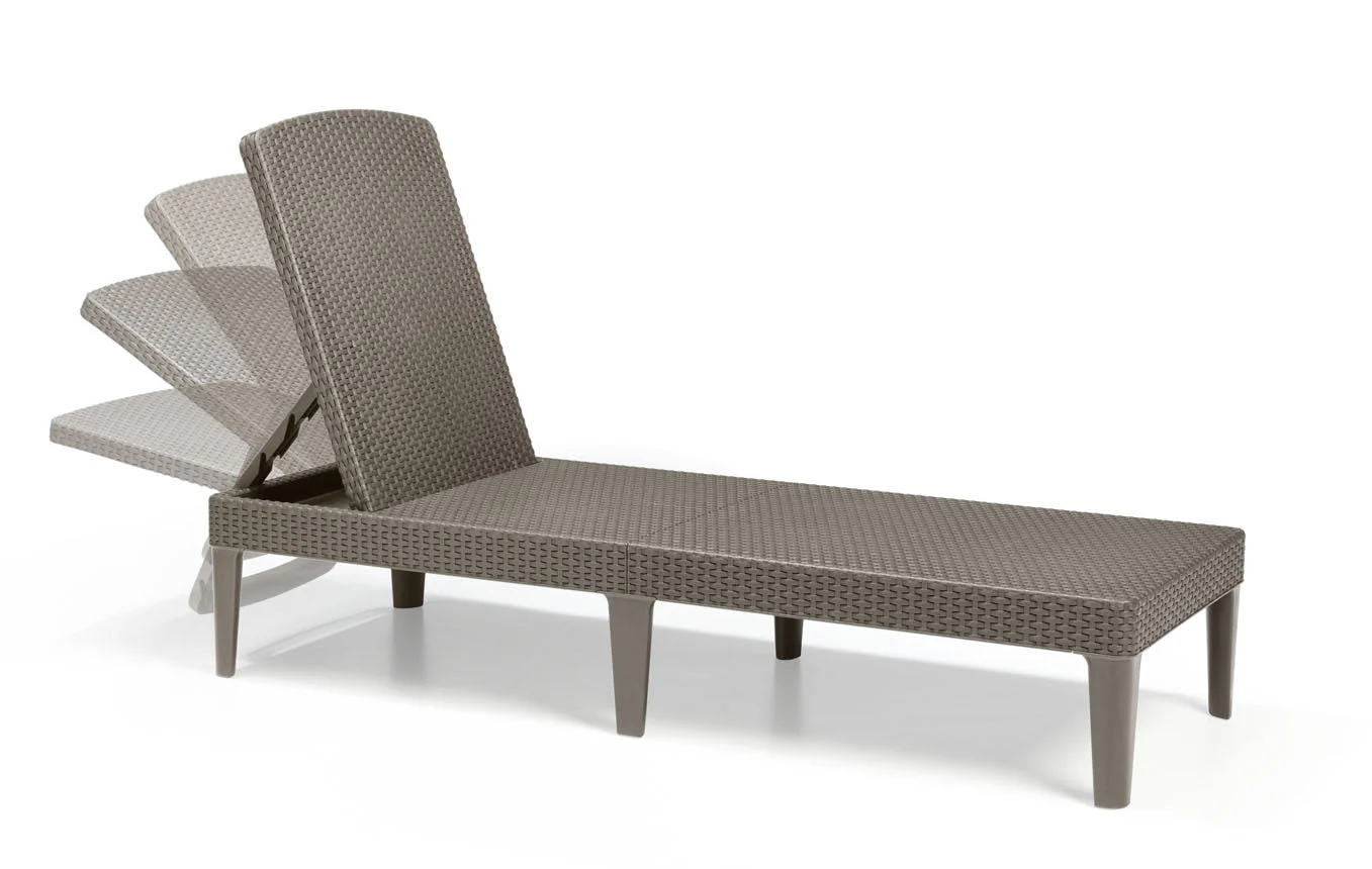 Keter Jaipur Outdoor Sun Lounger with Cushion - Cappuccino - 2 Pack - Image 3