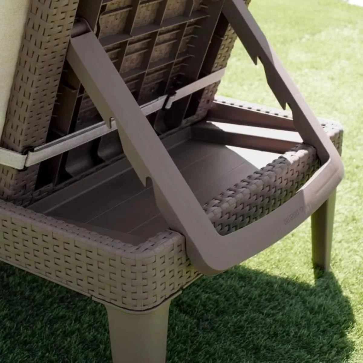 Keter Jaipur Outdoor Sun Lounger with Cushion - Cappuccino - 2 Pack - Image 5