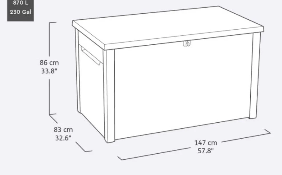 Keter Java 870L Outdoor Storage Box - Anthracite - Image 2