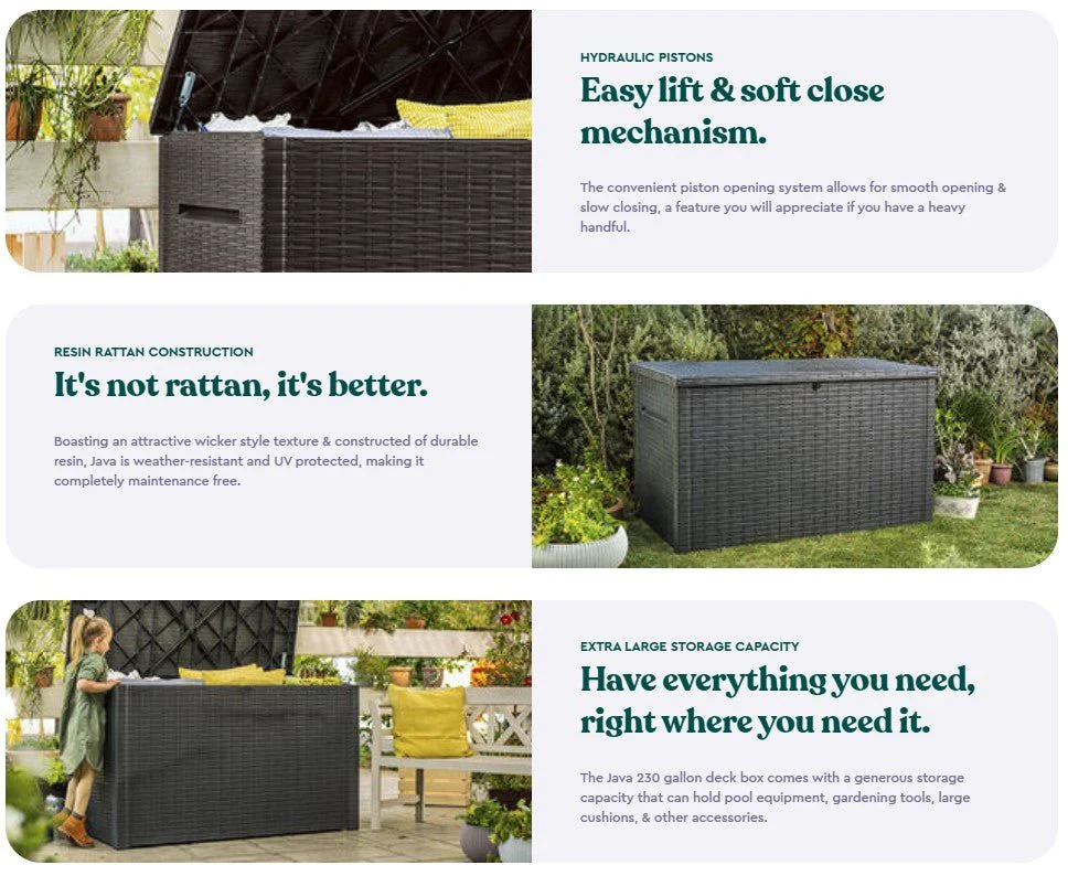 Keter Java 870L Outdoor Storage Box - Anthracite - Image 4