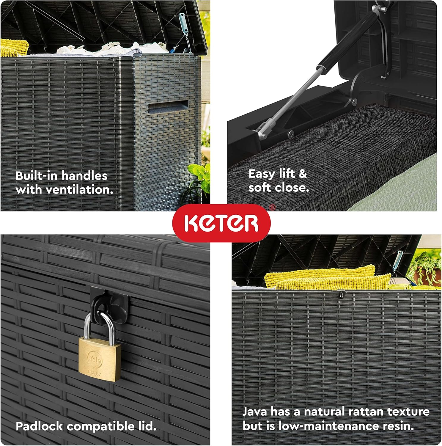 Keter Java 870L Outdoor Storage Box - Anthracite - Image 5