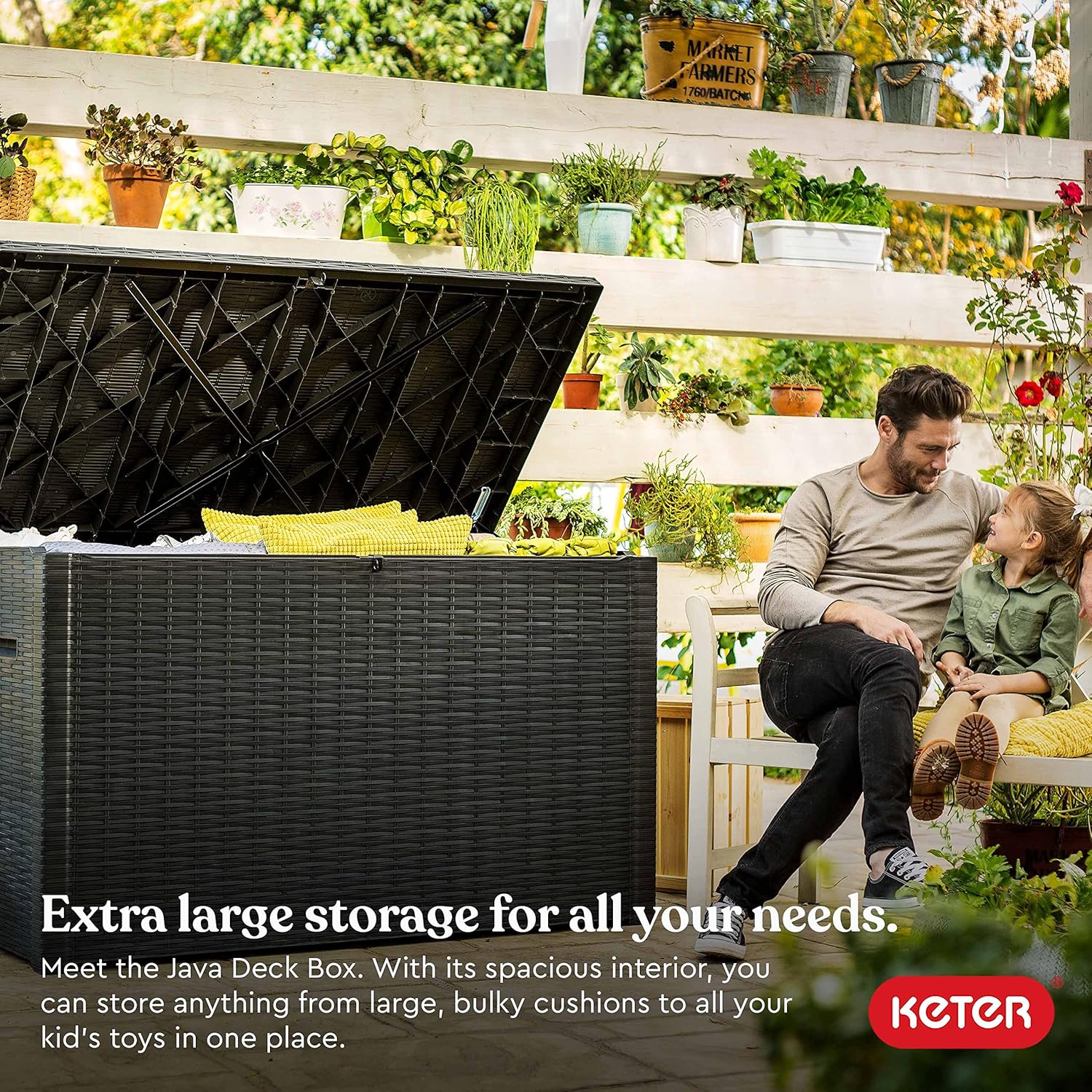 Keter Java 870L Outdoor Storage Box - Anthracite - Image 8