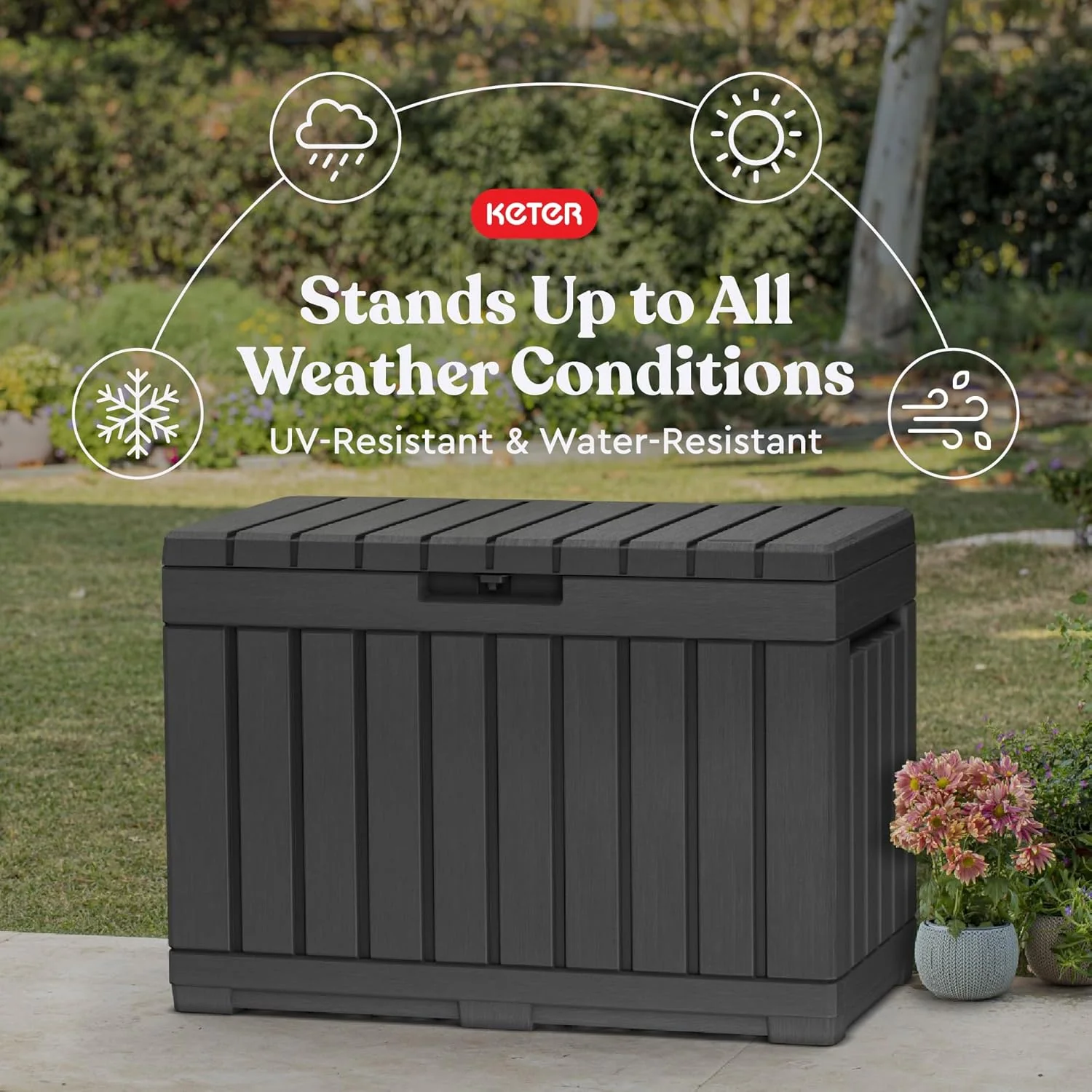 Keter Kentwood 190L Storage Box- Graphite - Image 4