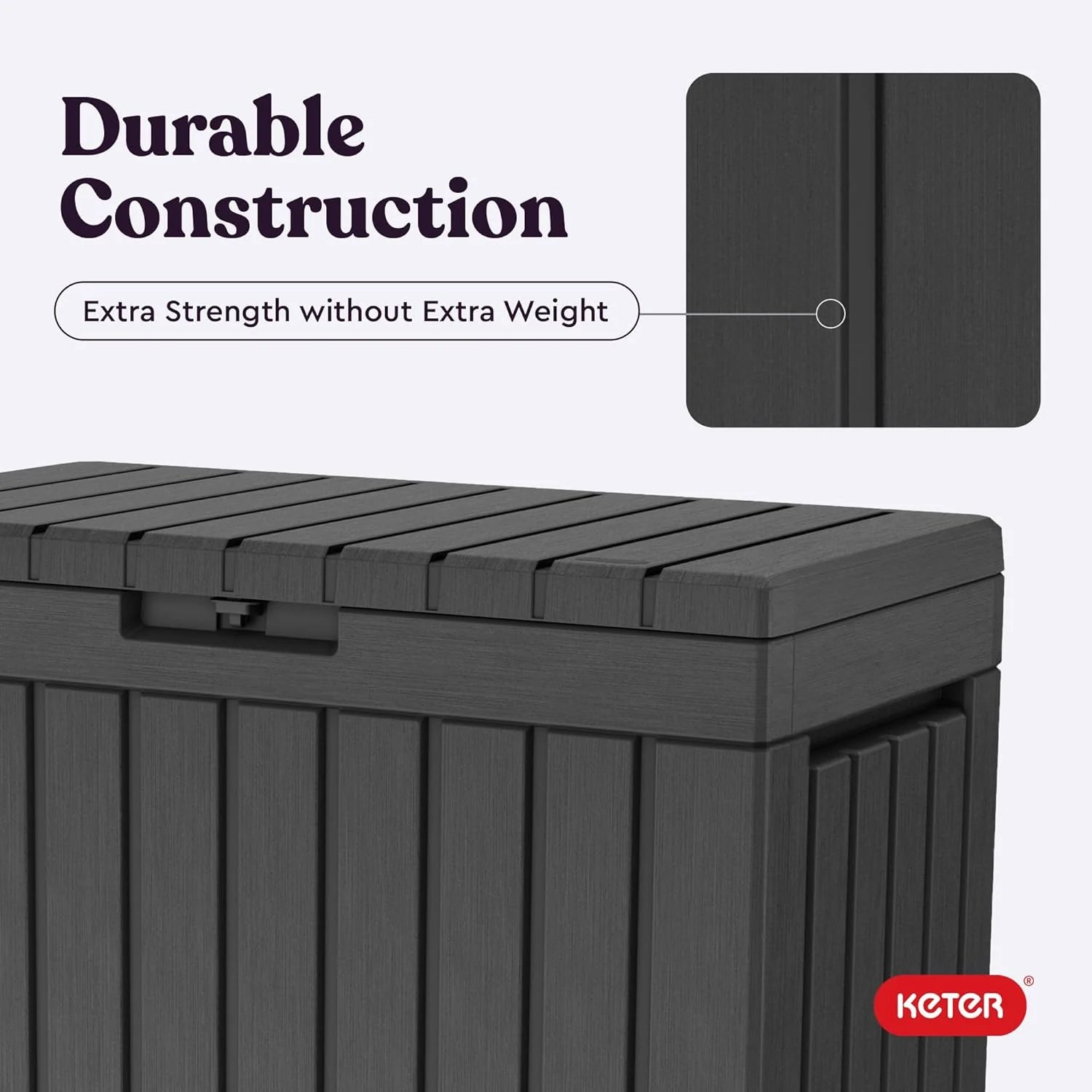Keter Kentwood 190L Storage Box- Graphite - Image 5
