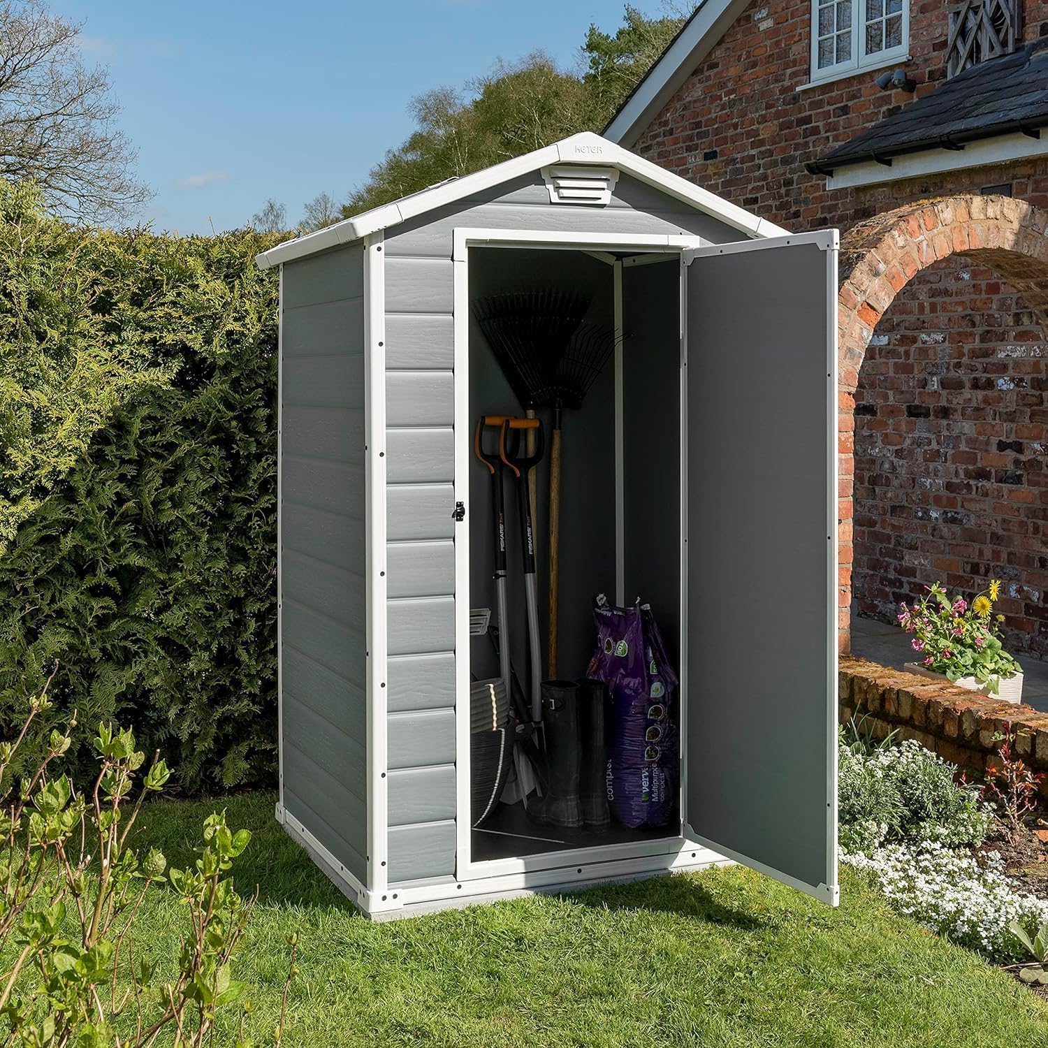 Keter Manor 4x3 Garden Shed - Grey (1.2 x 1m) - Image 11