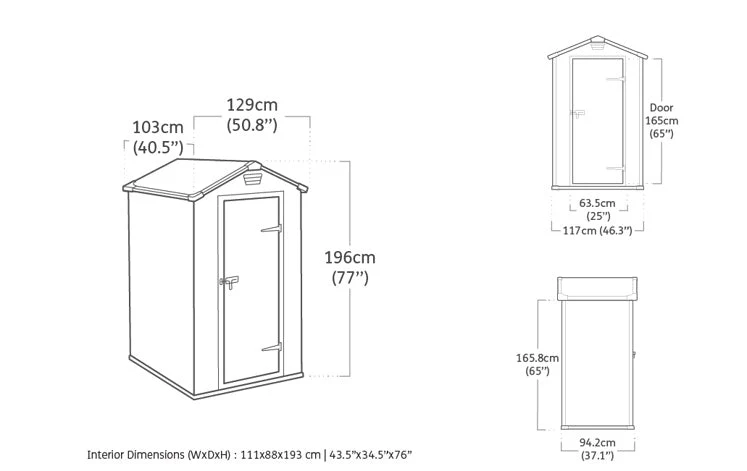 Keter Manor 4x3 Garden Shed - Grey (1.2 x 1m) - Image 3