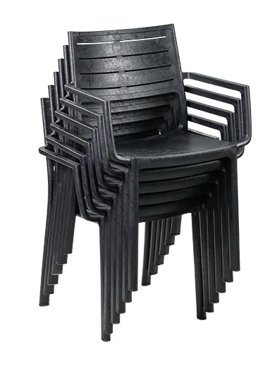 Keter Metaline Metal Look Dining Chair : Black - 6 PACK