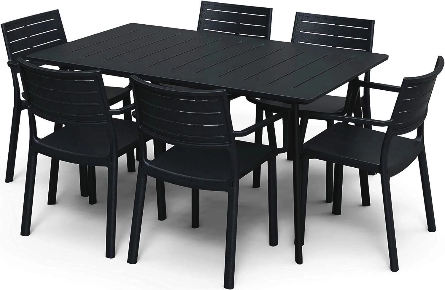 Keter Metaline Metal Look Dining Chair : Black - 6 PACK - Image 10