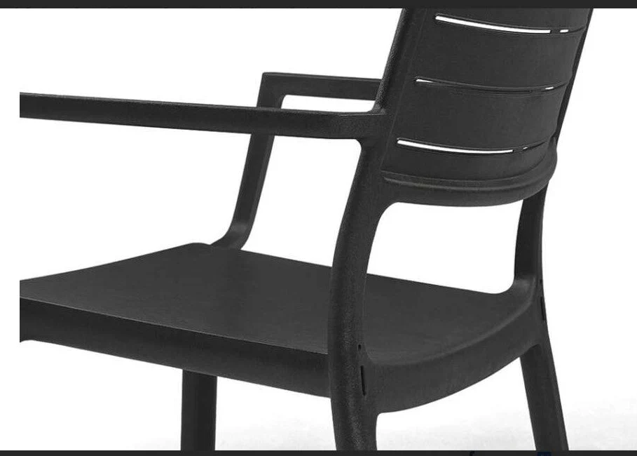Keter Metaline Metal Look Dining Chair : Black - 6 PACK - Image 5