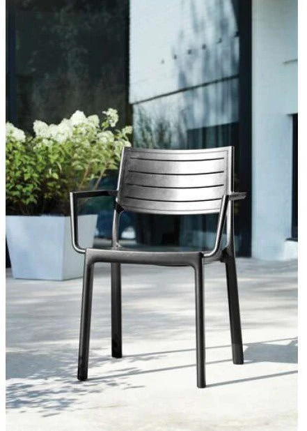 Keter Metaline Metal Look Dining Chair : Black - 6 PACK - Image 7