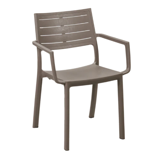 PRE ORDER: SEP. - Keter Metaline Metal Look Dining Chair: Cappuccino- 6 Pack - Image 11