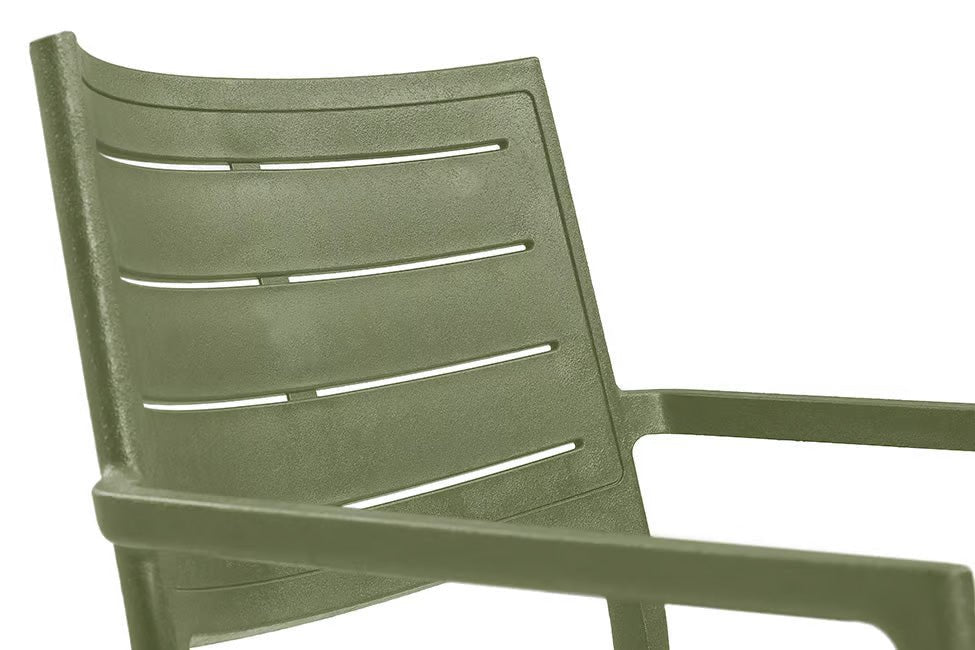 PRE ORDER: SEP. - Keter Metaline Metal Look Dining Chair: Green - 6 Pack - Image 10