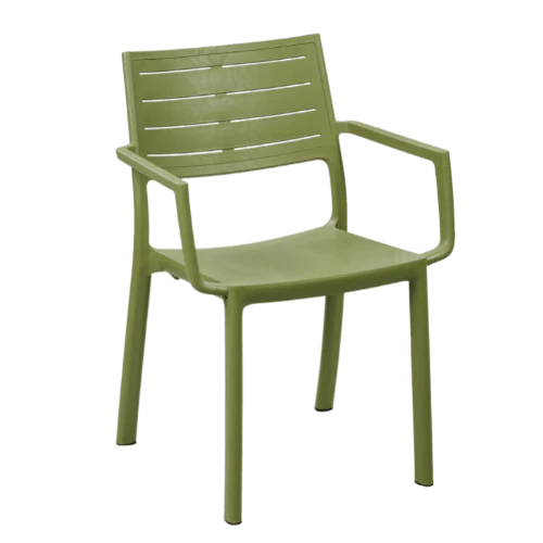 PRE ORDER: SEP. - Keter Metaline Metal Look Dining Chair: Green - 6 Pack - Image 12